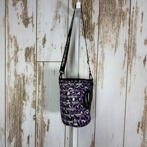 HydroMATE Purple Leopard Print Crossbody Gallon Water Jug Koozie with Strap